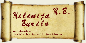 Milenija Burilo vizit kartica